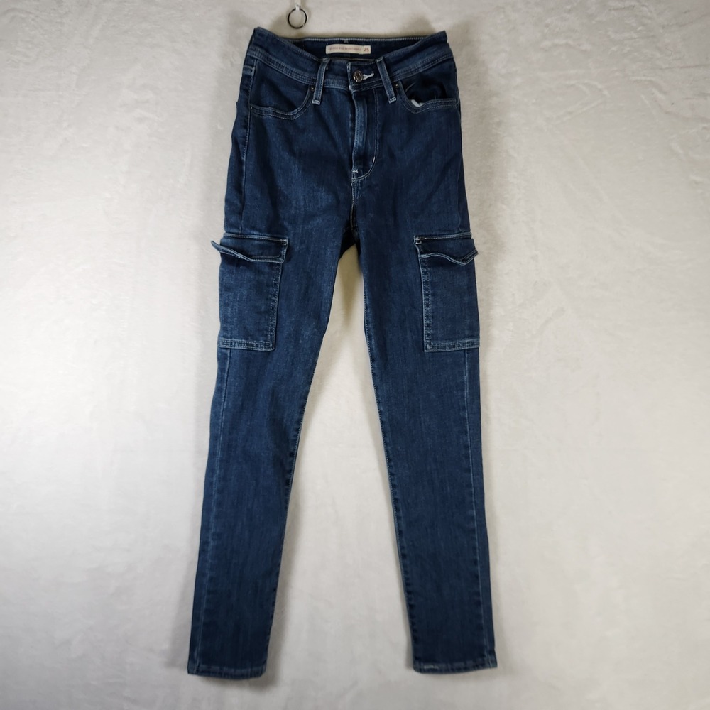 Levi's‎ 721 High Rise Skinny Ankle Cargo Jeans Women's Size 25 Dark Wash Denim